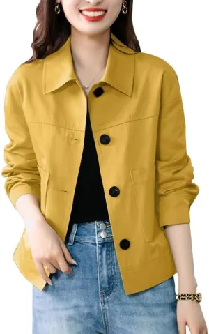 ZANZEA Womens Cropped Bomber Jackets Button Down Shackets Lightweight Cardigan Fall Outfits 2024 Winter Coats With Pockets