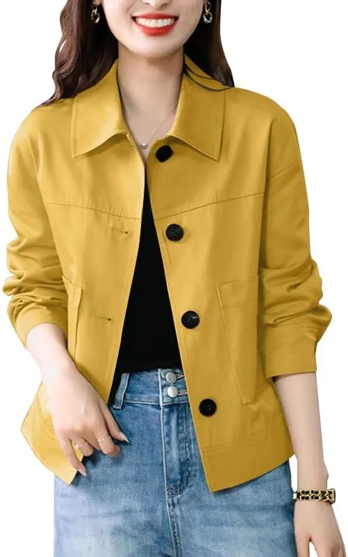 ZANZEA Womens Cropped Bomber Jackets Button Down Shackets Lightweight Cardigan Fall Outfits 2024 Winter Coats With Pockets