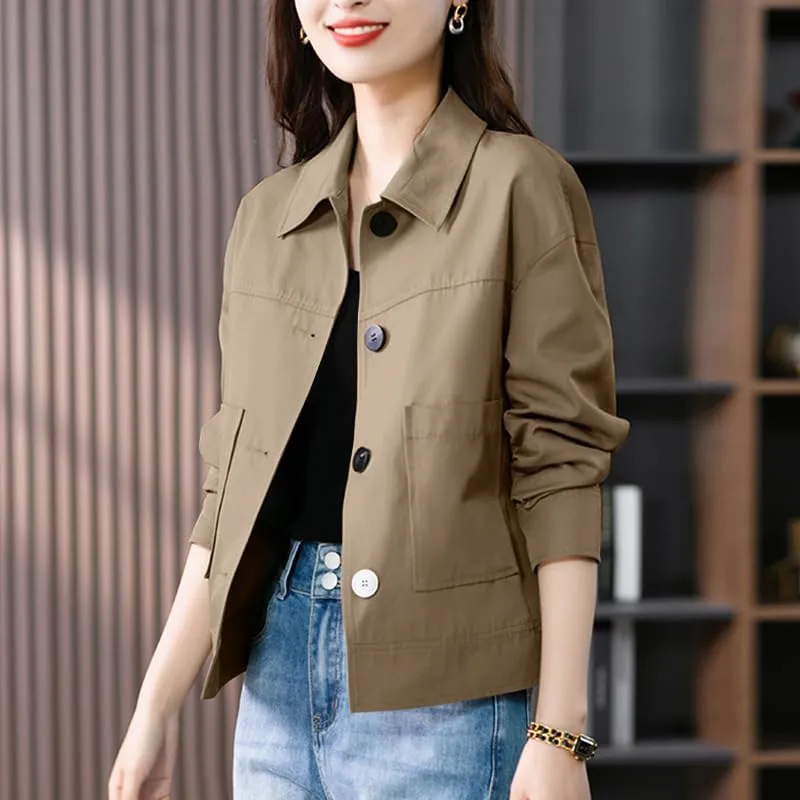 ZANZEA Womens Cropped Bomber Jackets Button Down Shackets Lightweight Cardigan Fall Outfits 2024 Winter Coats With Pockets